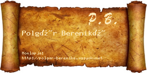 Polgár Bereniké névjegykártya